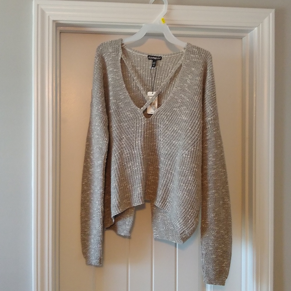 Express size small gray v neck sweater